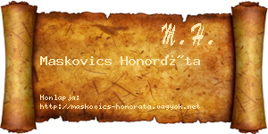 Maskovics Honoráta névjegykártya